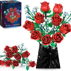 Adults’ Rose Flowers Bouquet Building Set – Crea...