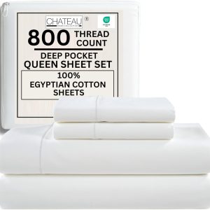 Luxurious 100% Egyptian Cotton Sheets Queen Size Bed Set ...