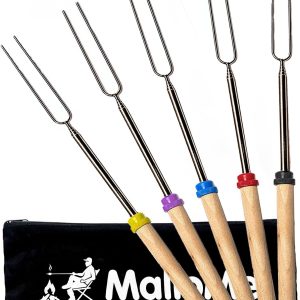 MalloMe Smores Sticks for Fire Pit Long – Premium Stainles...