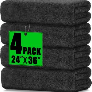 Ultra Absorbent 4 Pack Microfiber Towels (36″x 24̸...