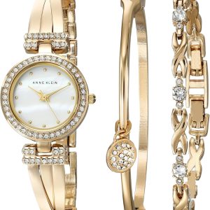 Anne Klein Women’s Premium Crystal Accent Watch –...