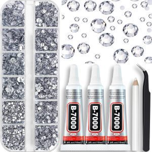 B7000 Clear Glue with 4000PCS Silver Clear Rhinestones ̵...