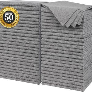 FIXSMITH Grey Microfiber Cleaning Cloth, Pack of 6 – U...