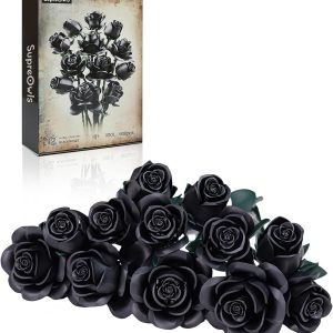 Artificial Black Roses Bouquet Building Set – Create S...