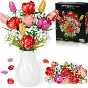 DIY Red Rose Flower Bouquet Building Kit – Create Your...