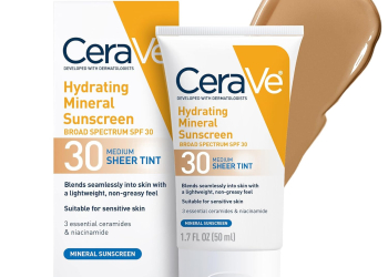 cerave hydrating mineral sunscreen spf 30 with broad spectru...