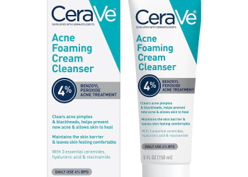 cerave acne foaming cream cleanser with 4% benzoyl peroxide ...